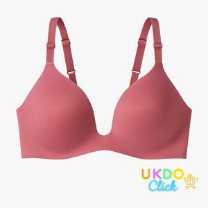 Auden - Bliss Lightly Lined Wirefree Bra Rose Pink NEW NWT 34D